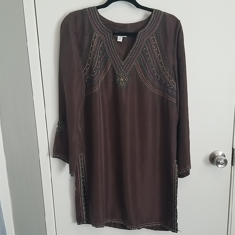 Coldwater Creek Silk Embroidered Tunic
